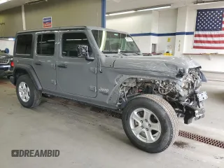 2021 Jeep Wrangler Unlimited Sport S with VIN 1C4HJXDN0MW616430, listed as a Copart auction lot 55697425 with 84,109 mi miles and Salvage title. Bid and sale history available at DreamBid. Image 4.