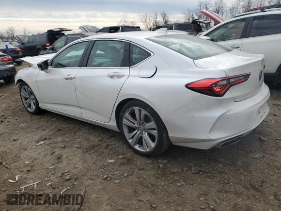 2021 Acura TLX w/Technology Package with VIN 19UUB6F45MA011831, listed as a Copart auction lot 46622925 with 51,058 mi miles and Salvage Title. Bid and sale history available at carsss.com. Image 2.