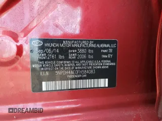 2015 Hyundai Elantra SE z VIN 5NPDH4AE0FH584083, wystawiony jako Copart lot #48060525 z przebiegiem 83 985 mil mil oraz Szkody całkowita. Historia ofert i sprzedaży dostępna na DreamBid. Obrazek 14.