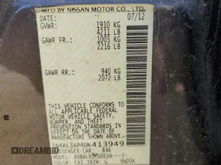 2013 Nissan Altima S with VIN 1N4AL3AP4DN413949, listed as a Copart auction lot 83835624 with Not Provided miles and Non Repairable. Bid and sale history available at DreamBid. Image 12.