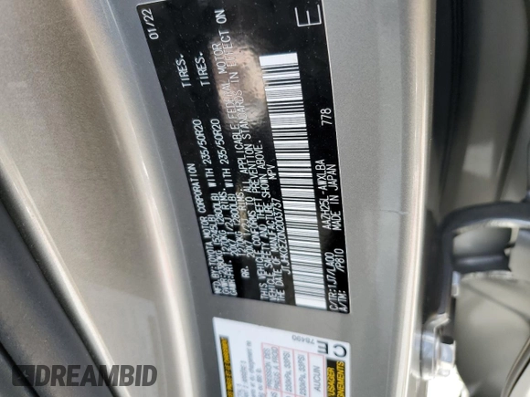 2022 Lexus NX 350h Luxury with VIN JTJHKCEZ0N2003737, listed as a Copart auction lot 56185694 with 37,447 mi miles and Salvage Title. Bid and sale history available at DreamBid. Image 14.