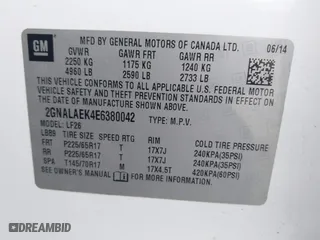 2014 Chevrolet Equinox LS with VIN 2GNALAEK4E6380042, listed as a IAAI auction lot 42102513 with 184,888 mi miles. Bid and sale history available at carsss.com. Image 9.