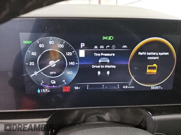 2023 Kia Niro Wind with VIN KNDCR3L1XP5036557, listed as a Copart auction lot 52805055 with 56,357 mi miles and Salvage Title. Bid and sale history available at carsss.com. Image 9.