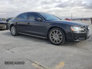 2014 Audi A8 3.0L TDI with VIN WAURMAFD1EN003301, listed as a Copart auction lot 85085354 with 155,429 mi miles and Salvage title. Bid and sale history available at DreamBid. Image 4.