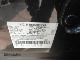 2021 Ford Explorer Timberline z VIN 1FMSK8JH5MGC09796, wystawiony jako IAAI lot #42343432 z przebiegiem 41 493 mil mil oraz . Historia ofert i sprzedaży dostępna na DreamBid. Obrazek 9.