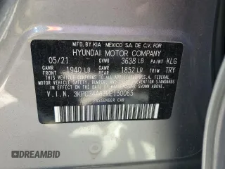2021 Hyundai Accent Limited with VIN 3KPC34A63ME150065, listed as a Copart auction lot 74012084 with 38,232 mi miles and Salvage Title. Bid and sale history available at carsss.com. Image 14.