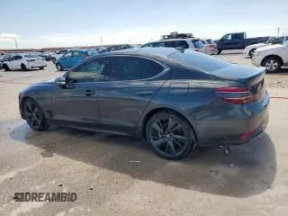 2023 Genesis G70 2.0T with VIN KMTG34TA7PU133747, listed as a Copart auction lot 56338345 with 27,190 mi miles and Salvage title. Bid and sale history available at DreamBid. Image 2.