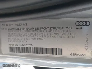 2018 Audi A6 Sport with VIN WAUF3AFC9JN078755, listed as a IAAI auction lot 41398722 with 51,677 mi miles. Bid and sale history available at carsss.com. Image 9.
