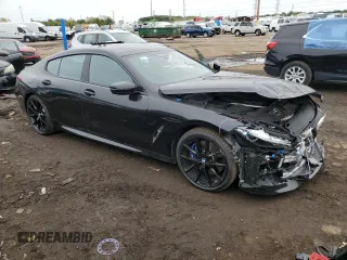 2022 BMW 8 Series 840i with VIN WBAGV4C09NCK23692, listed as a Copart auction lot 72625404 with 10,543 mi miles and Salvage Title. Bid and sale history available at carsss.com. Image 4.