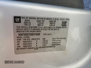 2013 Chevrolet Avalanche LS with VIN 3GNTKEE73DG370698, listed as a Copart auction lot 54191395 with 124,046 mi miles and Salvage title. Bid and sale history available at DreamBid. Image 13.