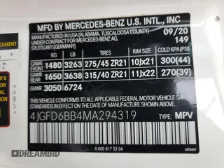 2021 Mercedes-Benz GLE 53 AMG z VIN 4JGFD6BB4MA294319, wystawiony jako Copart lot #54446775 z przebiegiem 37 227 mil mil oraz Szkody całkowita. Historia ofert i sprzedaży dostępna na DreamBid. Obrazek 14.