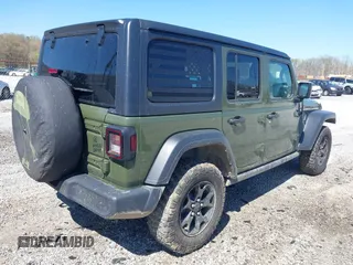 2021 Jeep Wrangler Unlimited Sport S with VIN 1C4HJXDG5MW804748, listed as a IAAI auction lot 41878895 with 35,839 mi miles and . Bid and sale history available at DreamBid. Image 4.