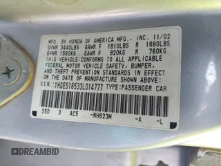 2003 Honda Civic LX with VIN 1HGES16533L014777, listed as a IAAI auction lot 42023277 with 204,094 mi miles and . Bid and sale history available at carsss.com. Image 9.