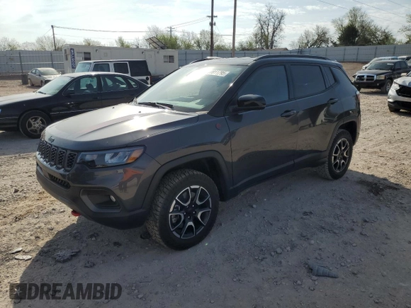 2024 Jeep Compass Trailhawk with VIN 3C4NJDDN7RT156682, listed as a Copart auction lot 50811795 with 8,088 mi miles and Salvage title. Bid and sale history available at DreamBid. Image 1.