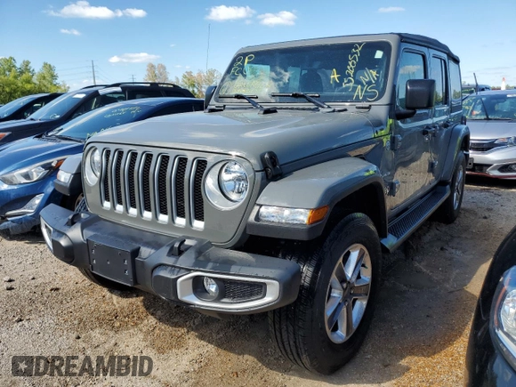 2022 Jeep Wrangler Unlimited Sahara Altitude with VIN 1C4HJXEG5NW174021, listed as a Copart auction lot 55200532 with Not provided miles and Salvage title. Bid and sale history available at DreamBid. Image 2.