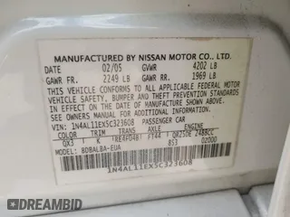 2005 Nissan Altima 2.5 S with VIN 1N4AL11EX5C323608, listed as a IAAI auction lot 41962367 with 160,026 mi miles. Bid and sale history available at carsss.com. Image 9.