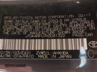 2017 Toyota Prius Two z VIN JTDKARFU7H3041322, wystawiony jako IAAI lot #42358306 z przebiegiem 98 735 mil mil oraz . Historia ofert i sprzedaży dostępna na DreamBid. Obrazek 9.
