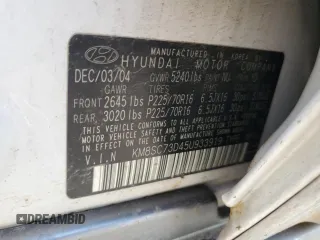 2005 Hyundai Santa Fe GLS с VIN KM8SC73D45U933919, выставлен на аукционе Copart как лот 56297835 с пробегом 153 513 миль миль и На запчасти • Non repairable. История ставок и продаж доступна на DreamBid. Изображение 12.