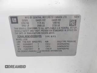 2014 Chevrolet Equinox LS with VIN 2GNALAEKXE6269155, listed as a IAAI auction lot 41829913 with 174,506 mi miles and . Bid and sale history available at carsss.com. Image 9.