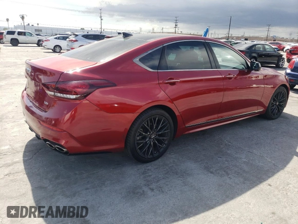 2019 Genesis G80 Sport with VIN KMHGN4JB6KU291019, listed as a Copart auction lot 51709175 with 82,982 mi miles and Salvage title. Bid and sale history available at DreamBid. Image 3.