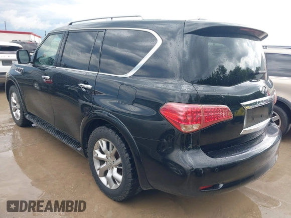 2011 Infiniti QX56 8-passenger with VIN JN8AZ2ND2B9700350, listed as a IAAI auction lot 42189951 with 135,424 mi miles. Bid and sale history available at carsss.com. Image 3.