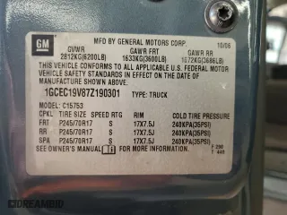 2007 Chevrolet Silverado 1500 Classic LT1 with VIN 1GCEC19V87Z190301, listed as a Copart auction lot 81914794 with 85,007 mi miles and Salvage Title. Bid and sale history available at carsss.com. Image 14.