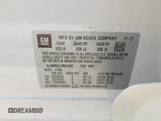 2023 Buick Encore GX Select with VIN KL4MMDSL7PB015303, listed as a IAAI auction lot 42255668 with Not provided miles and . Bid and sale history available at DreamBid. Image 9.