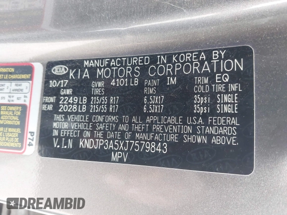 2018 Kia Soul + with VIN KNDJP3A5XJ7579843, listed as a IAAI auction lot 42086255 with 106,886 mi miles. Bid and sale history available at carsss.com. Image 9.