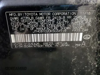 2019 Lexus IS 300 with VIN JTHC81D20K5034919, listed as a Copart auction lot 53449635 with 31,971 mi miles and Non repairable. Bid and sale history available at DreamBid. Image 12.