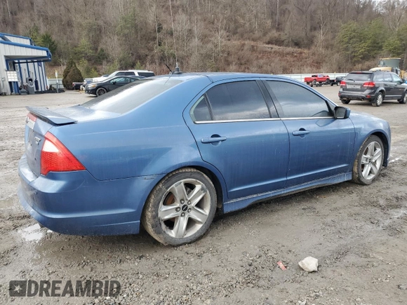 2010 Ford Fusion SPORT with VIN 3FAHP0DC5AR165990, listed as a Copart auction lot 46811185 with 0 mi miles and Salvage Title. Bid and sale history available at carsss.com. Image 3.