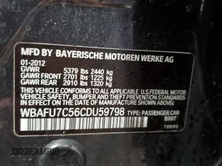 2012 BMW 5 Series 535i xDrive z VIN WBAFU7C56CDU59798, wystawiony jako Copart lot #84468134 z przebiegiem 181 664 mil mil oraz Szkoda całkowita • Salvage title. Historia ofert i sprzedaży dostępna na DreamBid. Obrazek 14.