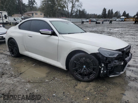 2024 BMW M2 with VIN 3MF13DM01R8E30309, listed as a Copart auction lot 43251685 with 12,780 mi miles and Salvage Title. Bid and sale history available at carsss.com. Image 4.