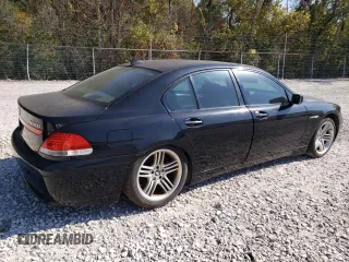 2005 BMW 7 Series with VIN WBAGL83585DC47066, listed as a Copart auction lot 75834464 with Not provided miles and Clean title. Bid and sale history available at DreamBid. Image 3.