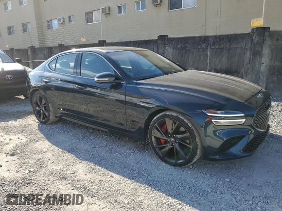 2022 Genesis G70 3.3T with VIN KMTG54TE7NU101004, listed as a Copart auction lot 72473664 with 6,181 mi miles and Salvage Title. Bid and sale history available at carsss.com. Image 4.