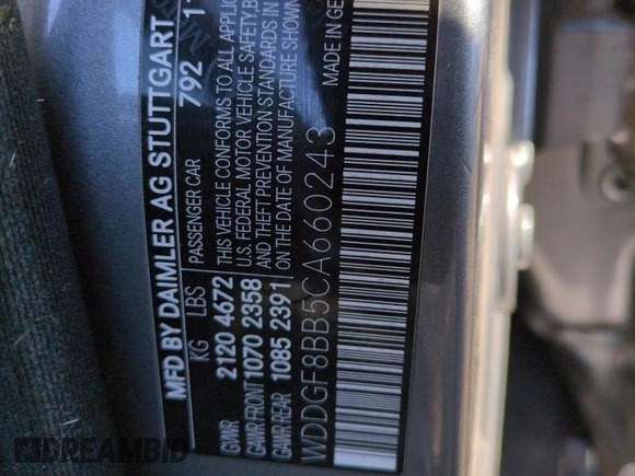 2012 Mercedes-Benz C 300 Sport with VIN WDDGF8BB5CA660243, listed as a Copart auction lot 59394845 with 176,880 mi miles and Salvage title. Bid and sale history available at DreamBid. Image 12.