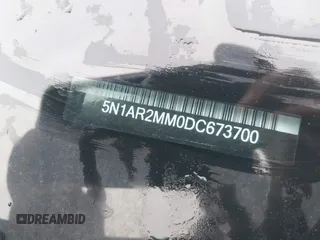 2013 Nissan Pathfinder Platinum с VIN 5N1AR2MM0DC673700, выставлен на аукционе IAAI как лот 41984340 с пробегом 148 815 миль миль и . История ставок и продаж доступна на DreamBid. Изображение 12.