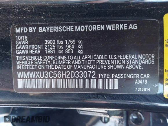 2017 MINI Hardtop 4 Door Cooper S z VIN WMWXU3C56H2D33072, wystawiony jako IAAI lot #41847726 z przebiegiem 81 783 mil mil oraz . Historia ofert i sprzedaży dostępna na DreamBid. Obrazek 9.