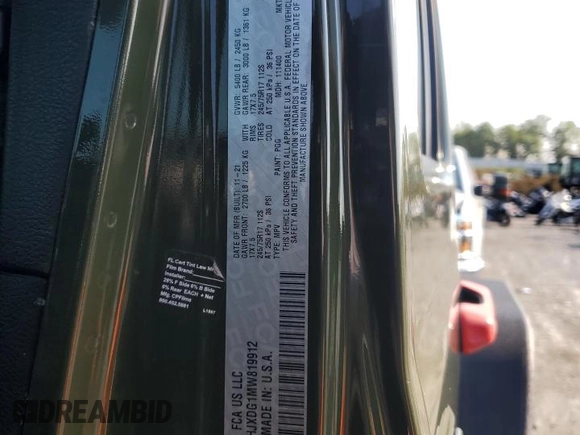 2021 Jeep Wrangler Unlimited Sport S with VIN 1C4HJXDG1MW819912, listed as a Copart auction lot 62340915 with 46,243 mi miles and Salvage title. Bid and sale history available at DreamBid. Image 12.