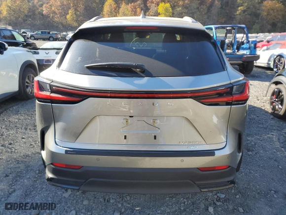 2025 Lexus NX with VIN JTJGKCEZ7S2042218, listed as a Copart auction lot 77576384 with 600 mi miles and Salvage Title. Bid and sale history available at carsss.com. Image 6.