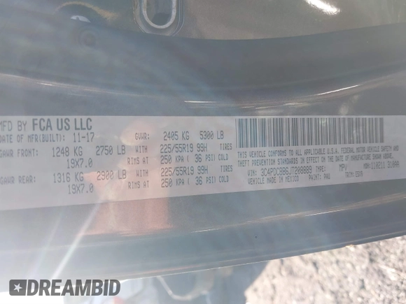 2018 Dodge Journey SXT with VIN 3C4PDCBB6JT208889, listed as a IAAI auction lot 41099570 with 104,791 mi miles and . Bid and sale history available at DreamBid. Image 9.