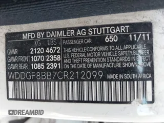 2012 Mercedes-Benz C 300 Sport с VIN WDDGF8BB7CR212099, выставлен на аукционе IAAI как лот 42411121 с пробегом 202 811 миль миль и . История ставок и продаж доступна на DreamBid. Изображение 9.