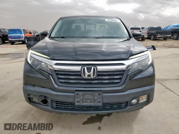 2019 Honda Ridgeline RTL-T with VIN 5FPYK2F65KB002634, listed as a Copart auction lot 47598885 with 65,550 mi miles and Salvage title. Bid and sale history available at DreamBid. Image 5.