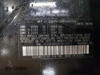 2019 Subaru Impreza z VIN 4S3GKAB6XK3619027, wystawiony jako Copart lot #51784145 z przebiegiem 31 762 mil mil oraz Szkoda całkowita • Salvage title. Historia ofert i sprzedaży dostępna na DreamBid. Obrazek 13.