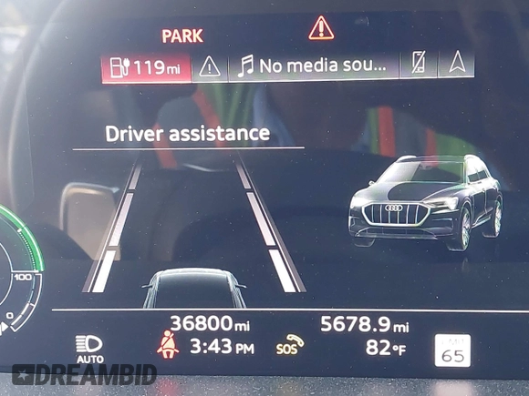 2022 Audi e-tron Premium Plus with VIN WA1LAAGE1NB008616, listed as a IAAI auction lot 42723244 with 36,800 mi miles and . Bid and sale history available at DreamBid. Image 15.