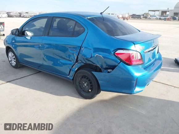 2022 Mitsubishi Mirage ES z VIN ML32FUFJ9NHF06925, wystawiony jako IAAI lot #41382093 z przebiegiem 49 294 mil mil oraz . Historia ofert i sprzedaży dostępna na DreamBid. Obrazek 3.