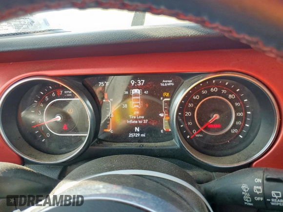 2021 Jeep Wrangler Rubicon with VIN 1C4HJXCG4MW787846, listed as a Copart auction lot 58221835 with 25,729 mi miles and Salvage title. Bid and sale history available at DreamBid. Image 9.