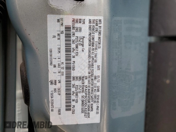 2013 Ford C-Max Energi SEL with VIN 1FADP5CU3DL522527, listed as a Copart auction lot 46283484 with 103,138 mi miles and Salvage Title. Bid and sale history available at carsss.com. Image 12.
