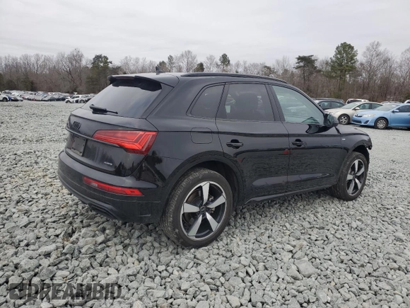 2023 Audi Q5 S line Premium Plus with VIN WA1EAAFY8P2146208, listed as a Copart auction lot 43449345 with 34,444 mi miles and Salvage Title. Bid and sale history available at carsss.com. Image 3.