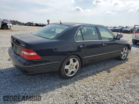 2005 Lexus LS 430 with VIN JTHBN36F755027678, listed as a Copart auction lot 48911105 with 222,379 mi miles and Salvage Title. Bid and sale history available at carsss.com. Image 3.