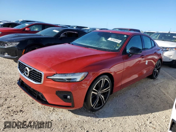 2020 Volvo S60 R-Design with VIN 7JR102FMXLG039783, listed as a Copart auction lot 76160944 with 0 mi miles and Salvage Title. Bid and sale history available at carsss.com. Image 1.